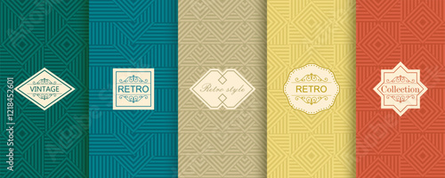 Set of Cute geometric seaml...