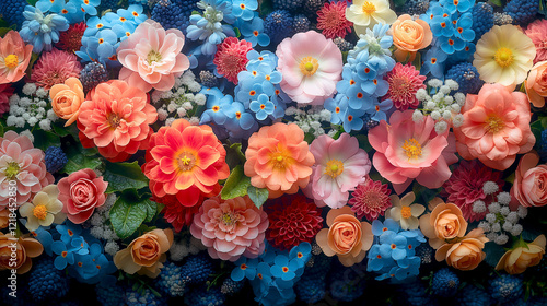 Wallpaper Mural A sea of colorful flowers showcasing an array of blooming flowers. Capture the beauty and diversity of nature's palette to create stunning landscapes that evoke joy and wonder. Torontodigital.ca