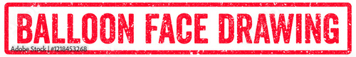 Balloon Face Drawing Stamp Transparent Seal, Red Grunge Balloon Face Drawing Word Rubber Stamp Seal