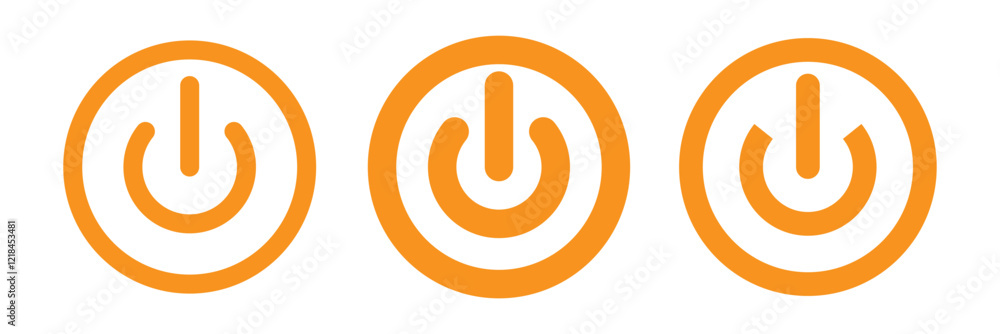 On-off icon. Set of power buttons. Vector illustration
