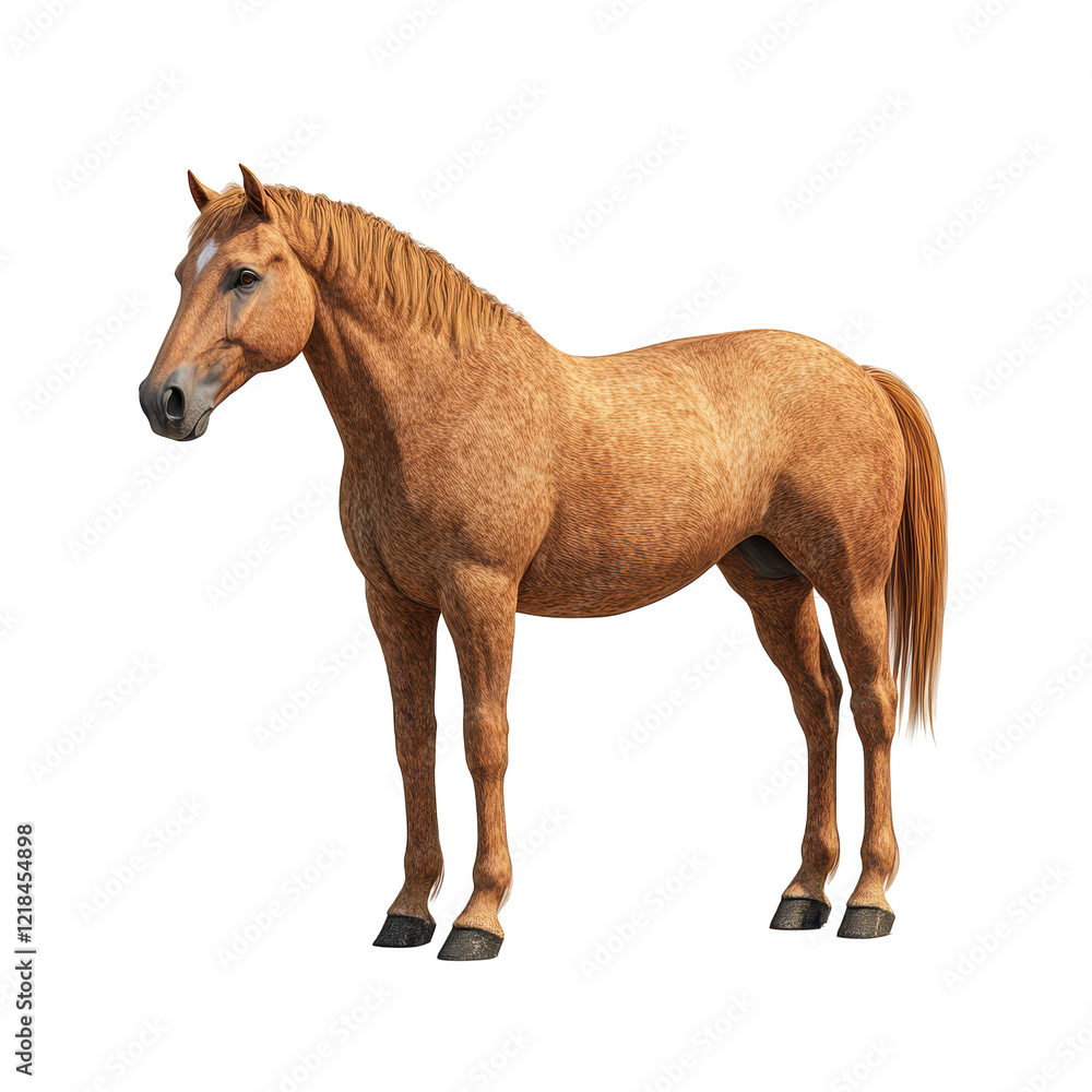 Fototapeta premium Chestnut Horse Isolated Black Background Animal Portrait Equine Photography