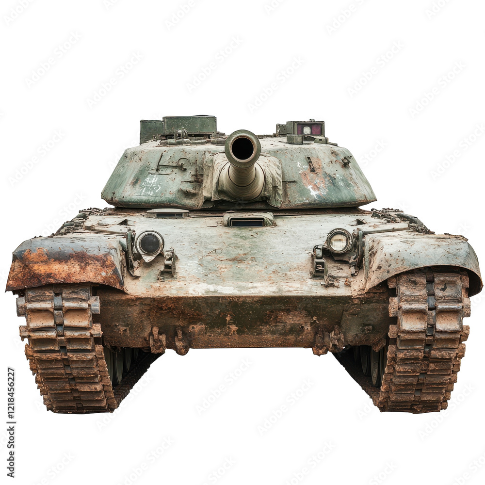 Military Tank White Background on transparent background. Military Tank White Background on transparent background.