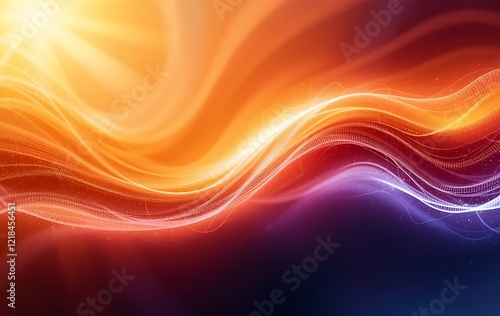 Abstract Orange and Purple Wave Energy Flow Design photo