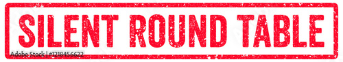 Silent Round Table Stamp Transparent Seal, Red Grunge Silent Round Table Word Rubber Stamp Seal