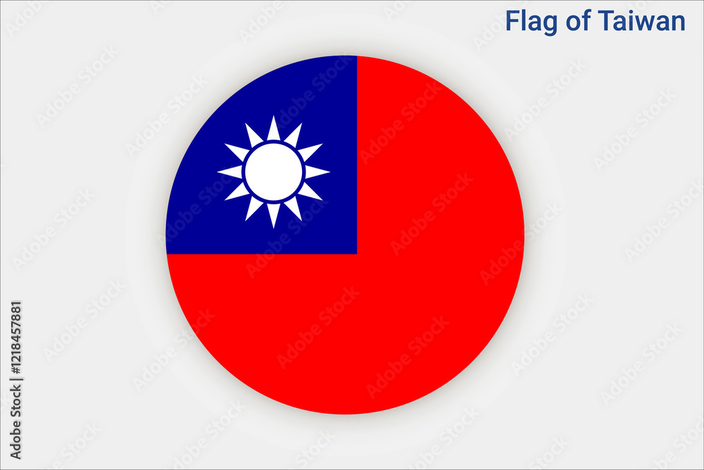 Fototapeta premium High detailed flag of Taiwan. National Taiwan flag. Asia. 3D illustration.