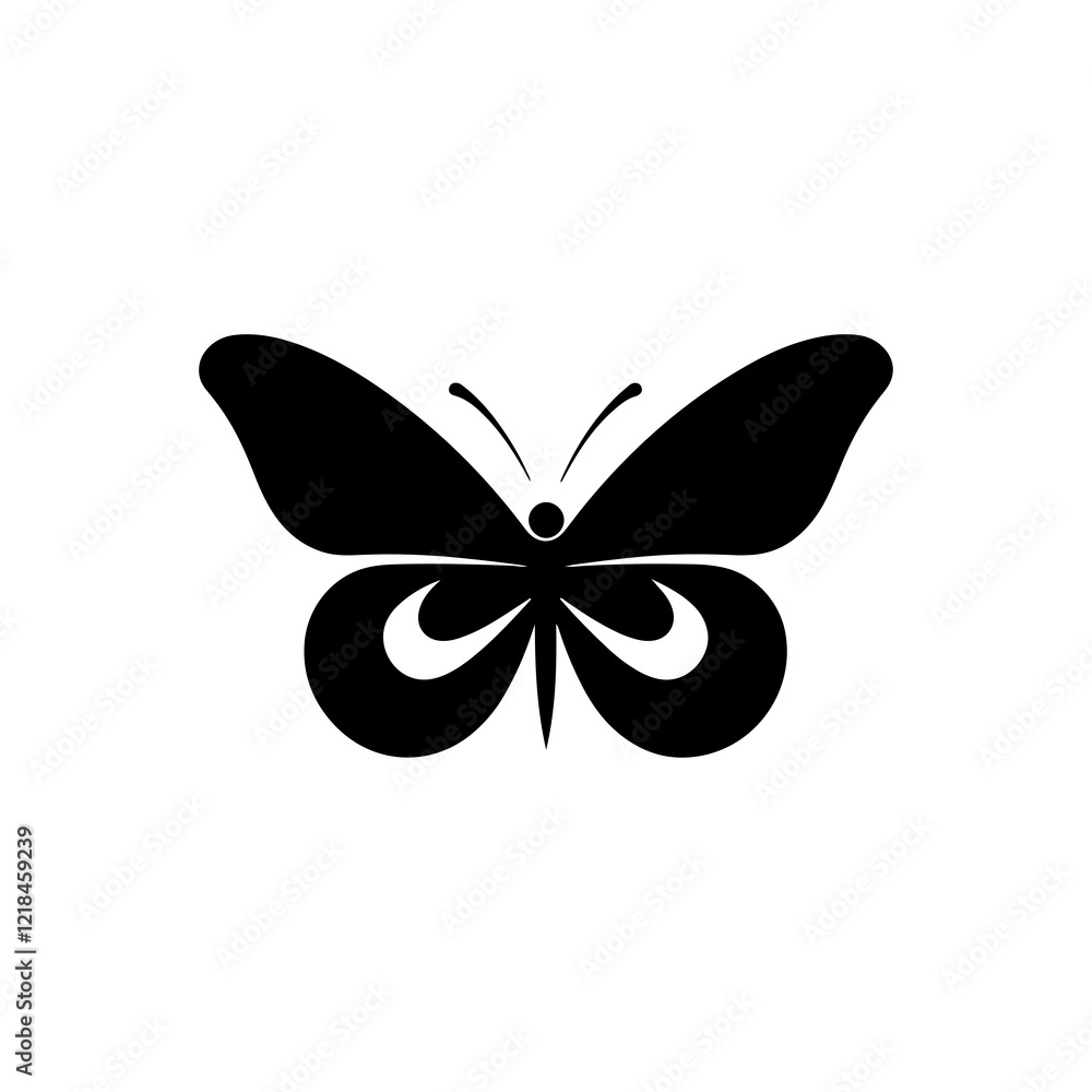 Minimalist Black Butterfly Icon silhouette Minimalist Black Butterfly Icon silhouette
