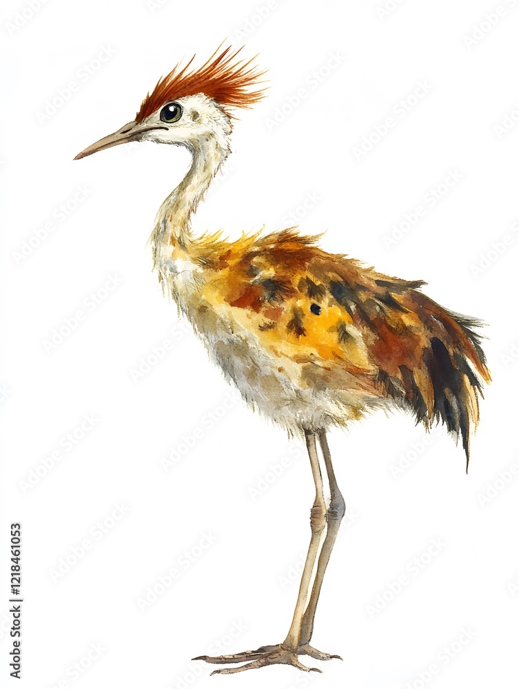 Obraz premium crane_chick_on_white_background