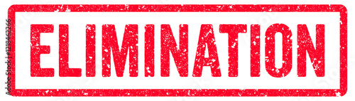Elimination Stamp Transparent Seal, Red Grunge Elimination Word Rubber Stamp Seal