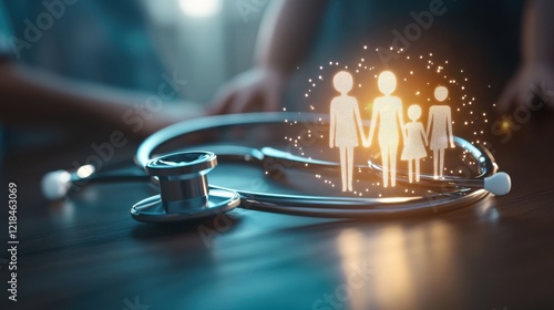 Health awareness event community center infographic representation indoor setting close-up view family health concepts