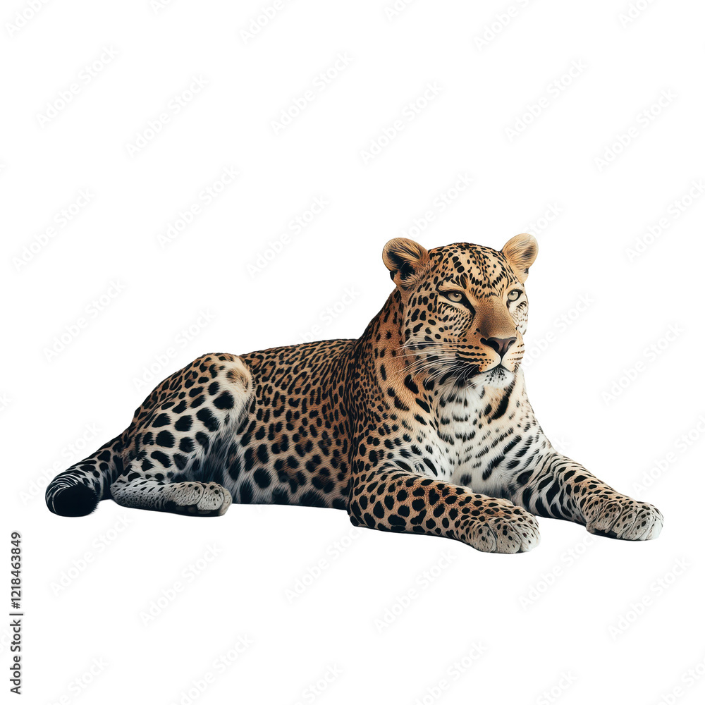 Obraz premium Majestic Leopard Resting Dark Background Wildcat Big Cat