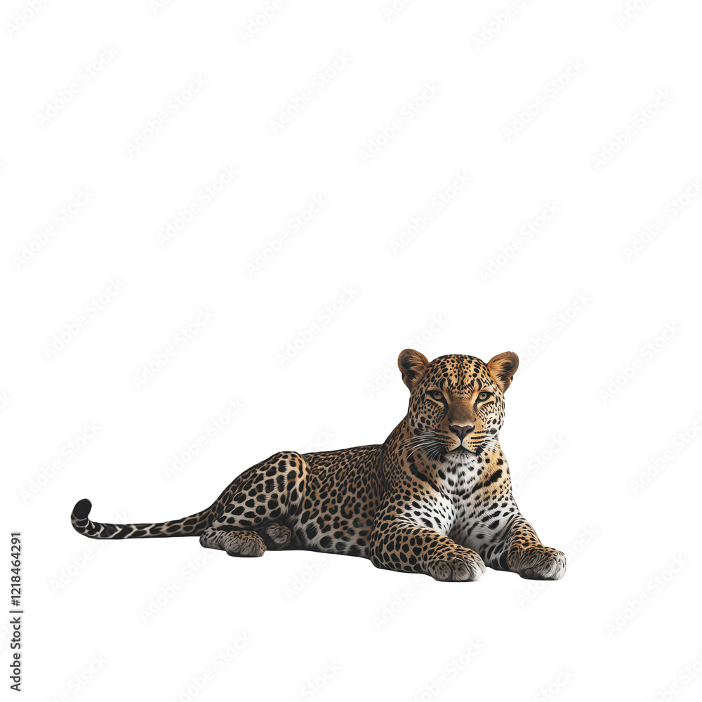 Obraz premium Majestic Leopard Resting in Dark Background Wild Cat Beauty