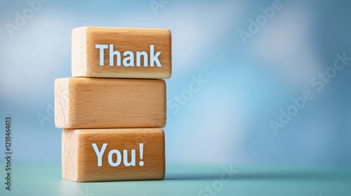 Thank-you cards on stacked wooden blocks home decor inspirational photo