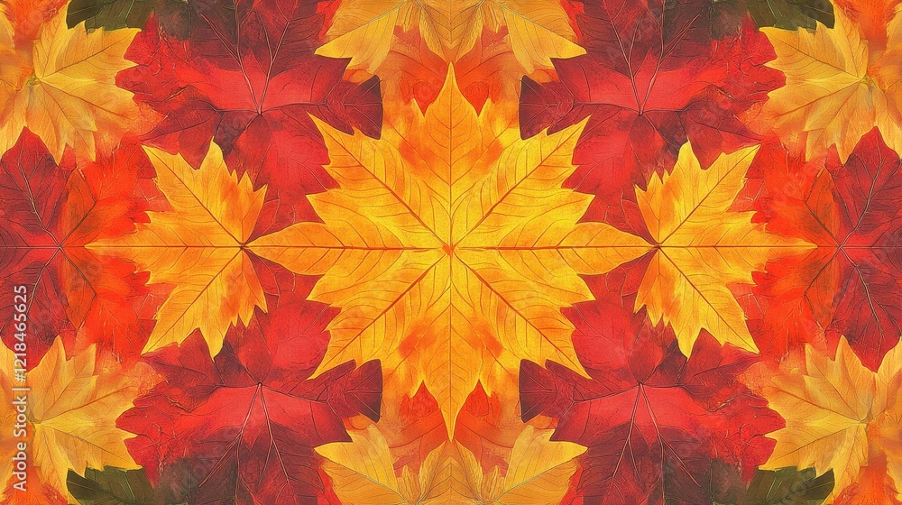 Autumn Leaves Kaleidoscope Pattern Design Autumn Leaves Kaleidoscope Pattern Design
