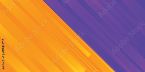 Bright sport game contest footer design. Colorful wide sporty versus banner concept for presentation, footer, header, poster, flyer. Abstract purple orange diagonal gradient line background. Vector