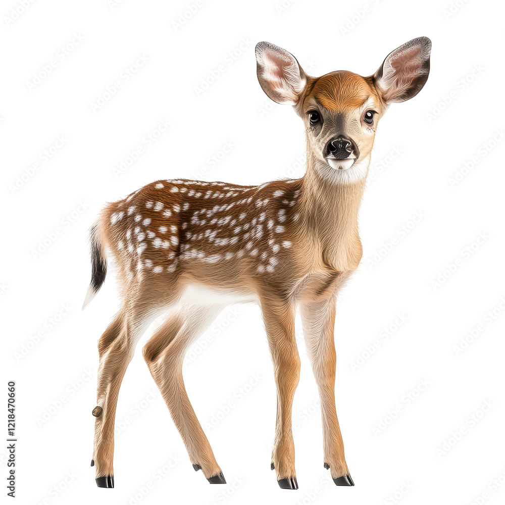Adorable Whitetail Fawn Isolated on Black Background Adorable Whitetail Fawn Isolated on Black Background