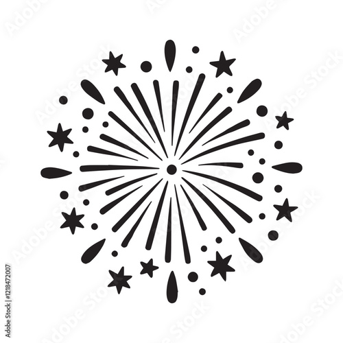  fireworks vector, silhouette, illustration