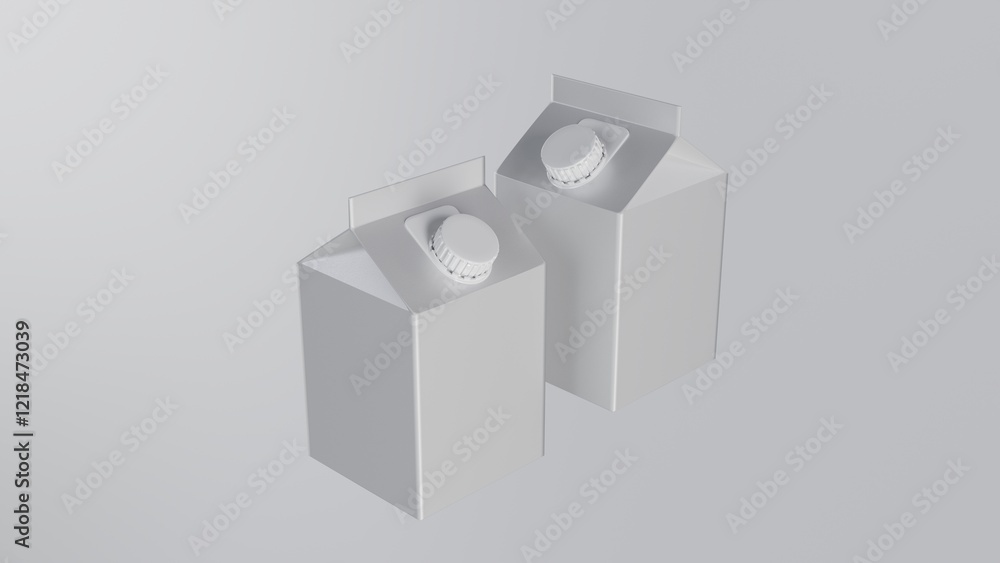 Obraz premium Isolated image milk box packeaging 3d rendrer