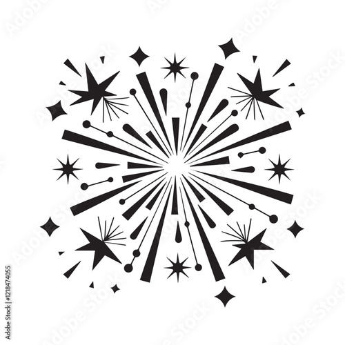  fireworks vector, silhouette, illustration