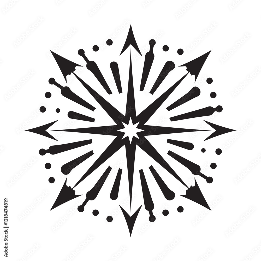 Obraz premium fireworks vector, silhouette, illustration