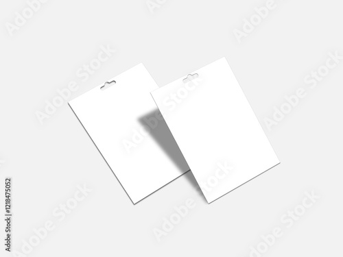 Two blank card mockup on white surface