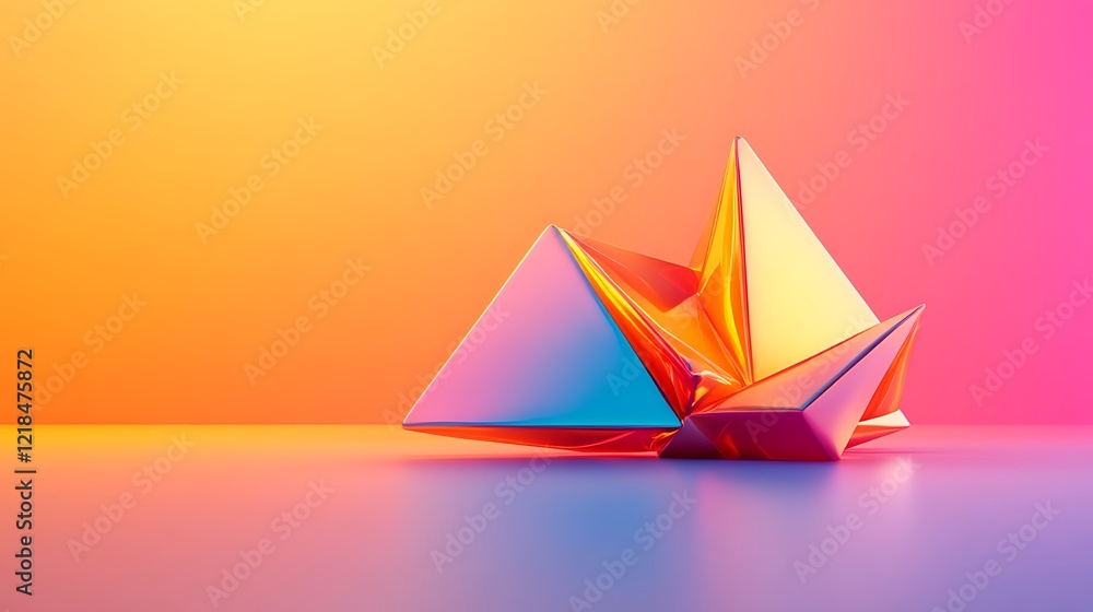 Abstract Colorful Geometric Shapes Composition