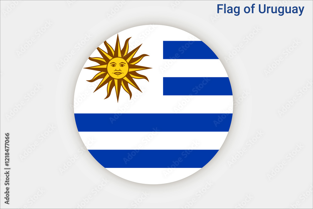 Obraz premium High detailed flag of Uruguay. National Uruguay flag. South America. 3D illustration.
