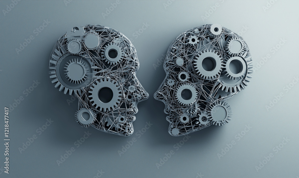 Innovative digital transformation strategies technology hub conceptual artwork industrial environment close-up view integration of human and machine intelligence Innovative digital transformation strategies technology hub conceptual artwork industrial environment close-up view integration of human and machine intelligence