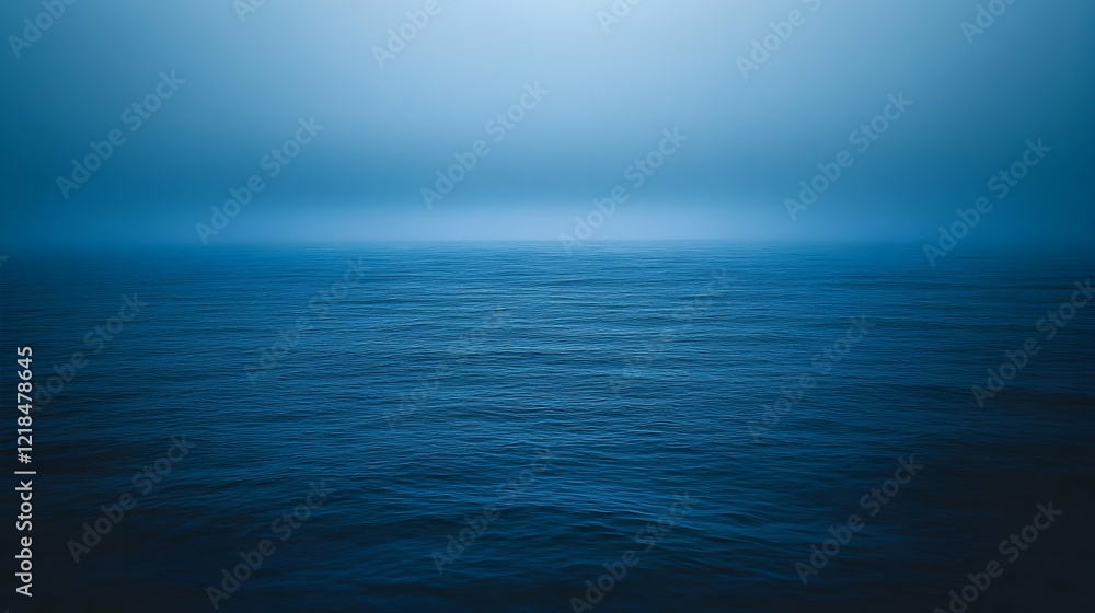custom made wallpaper toronto digitalSerene ocean vista at dawn, deep blue water under a misty sky, tranquil and peaceful seascape, perfect for meditation or relaxation.