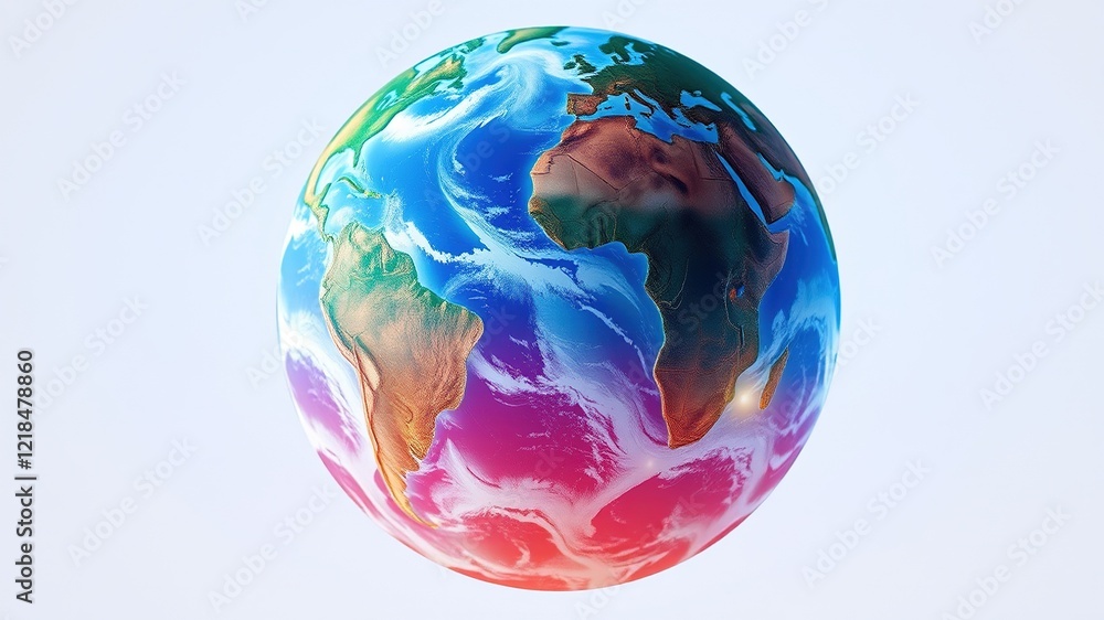 3D Earth, Stunning Planet, Colorful, High-Resolution 3D Earth, Stunning Planet, Colorful, High-Resolution