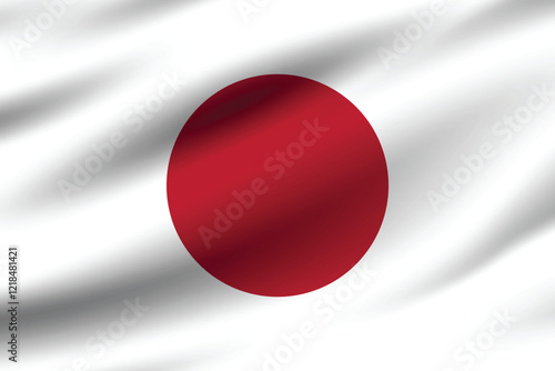 Japan flag official colors and proportion digital vector illustration. Pleated flag. Free Download Japan flag official colors and proportion digital vector illustration. Pleated flag. - GFXLoad