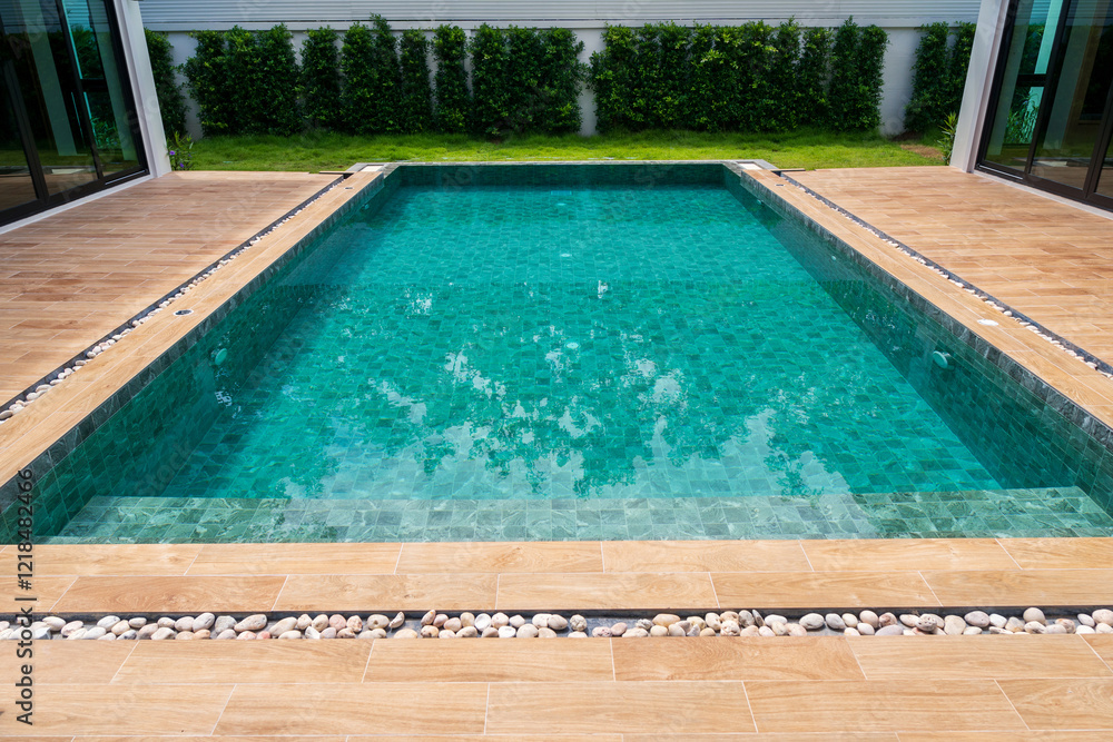 Luxury Teal Swimming Pool Modern Home Backyard Oasis Luxury Teal Swimming Pool Modern Home Backyard Oasis