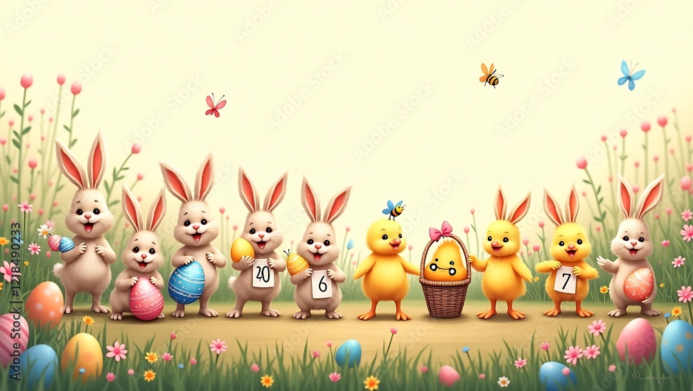easter bunny with eggs easter bunny with eggs