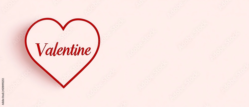 Bold Heart Outline with Valentine Text, Set Against a Light Pink Background, Perfect for Romantic Themes Bold Heart Outline with Valentine Text, Set Against a Light Pink Background, Perfect for Romantic Themes