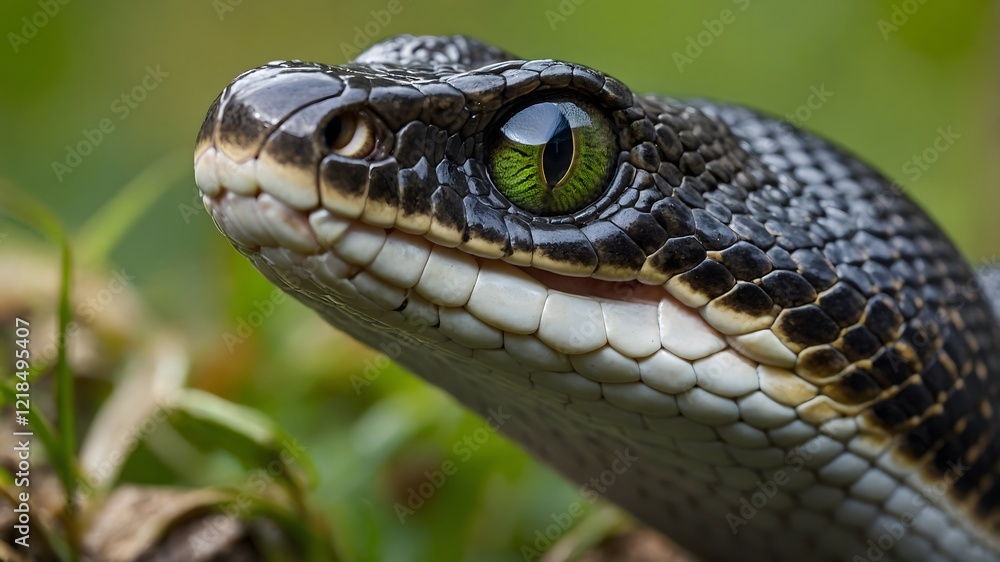 Fototapeta premium Elephant Trunk Snake's Trunk-Like Snout in Close Up, Showcasing Detailed Texture and Blurred Underwater Backdrop