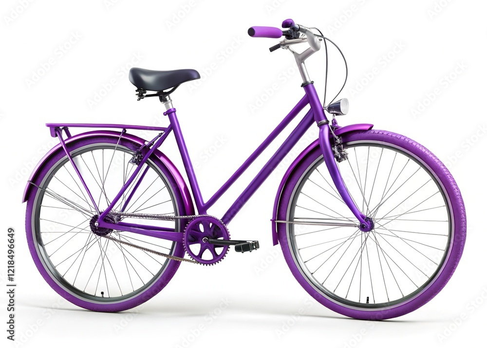 Purple Bicycle Isolated on White - High Quality AI Photo Purple Bicycle Isolated on White - High Quality AI Photo