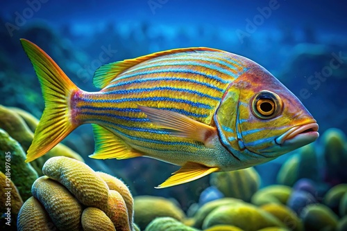 Salema Porgy Underwater Beauty - Stunning Goldline Sea Bream photo