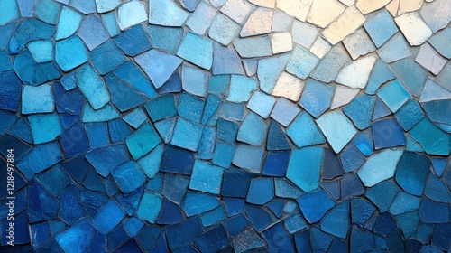 Abstract blue mosaic tile texture background. (1)