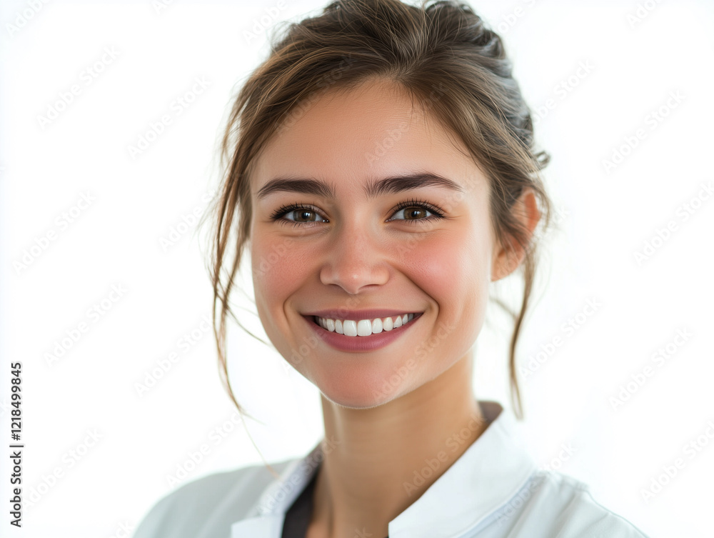 Portrait of a smiling female doctor isolated on a white background Portrait of a smiling female doctor isolated on a white background