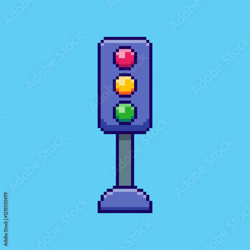 Pixel art traffic light game asset design