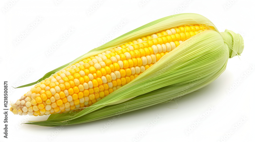 Single ear of corn isolated on white background Single ear of corn isolated on white background