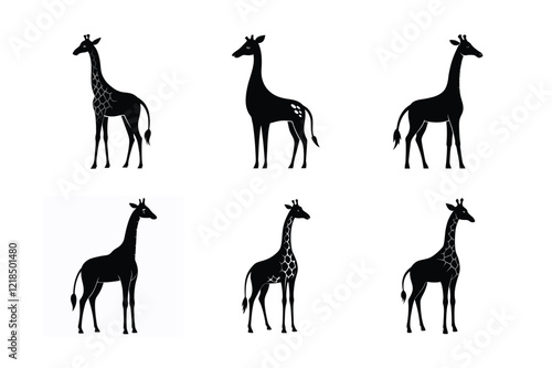 The giraffe appears lofty in this high-quality graphic image.