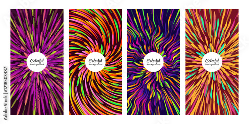 Set abstract colorful backgrounds with gradient color and vibrant color blending effects.