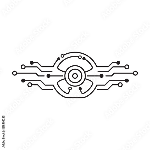 Steering wheel connected to circuit