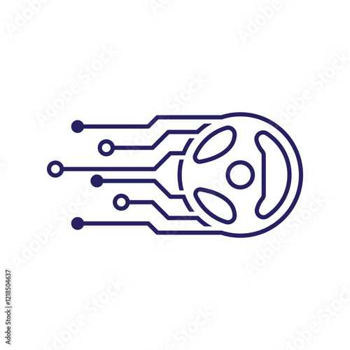 Steering wheel connected to circuit