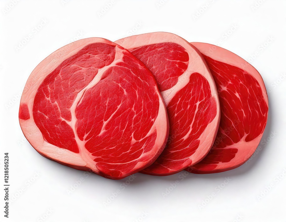 Succulent Red Meat Slices: A Vibrant Culinary Still Life