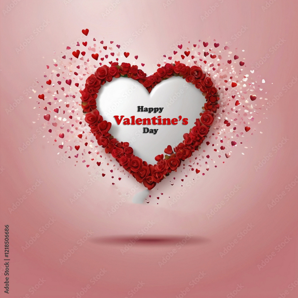 Happy valentines day background with heart balloons Happy valentines day background with heart balloons