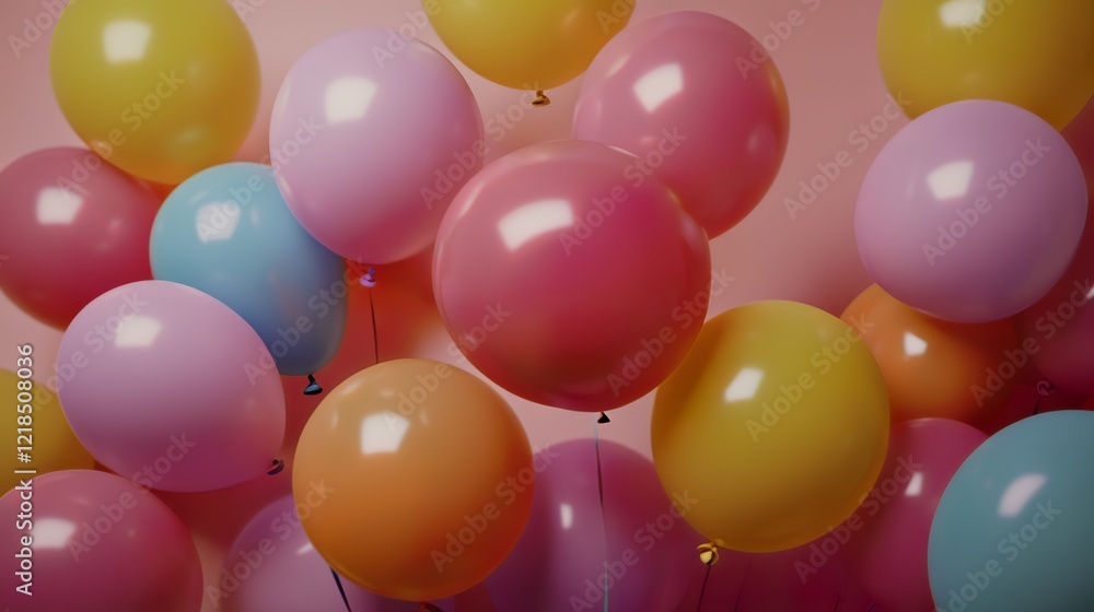 Colorful Balloons in Dynamic Arrangement, Symbolizing Joy and Creativity Colorful Balloons in Dynamic Arrangement, Symbolizing Joy and Creativity