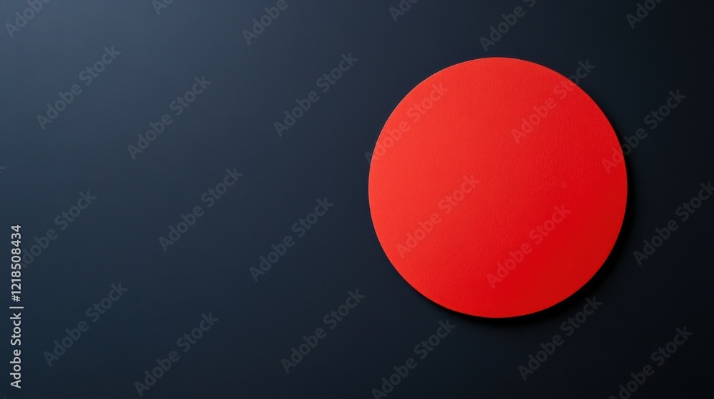 Vibrant Red Circle on Textured Dark Blue Background for Modern Design Vibrant Red Circle on Textured Dark Blue Background for Modern Design