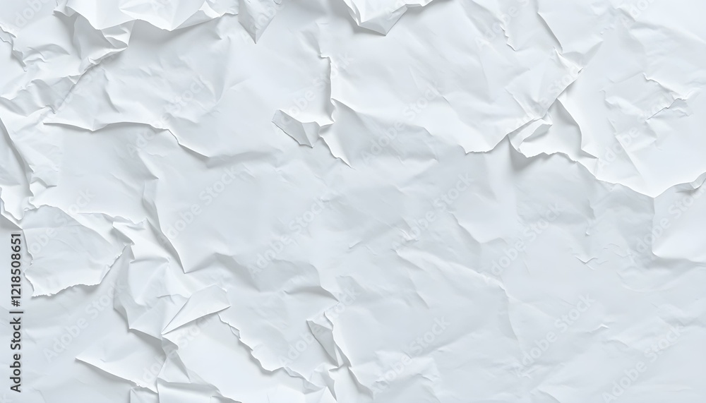 Obraz premium Textured White Paper Background: Crumpled, Fragile, Elegant Design folds lines clean simple