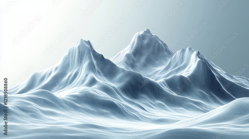 custom made wallpaper toronto digitalAbstract 3d rendering of wireframe mountain landscape. Geometric topography for modern poster, cover, branding, banner, placard., Generative AI